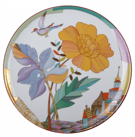 Decorative Wall Plate Hot Summer 10.8"/275 mm Lomonosov Porcelain