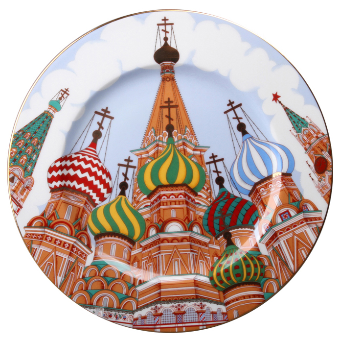 Decorative Wall Plate Russian Domes 10.4"/265 mm Lomonosov Porcelain