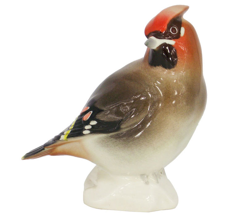 Waxwing Bird #2 Lomonosov Porcelain Figurine