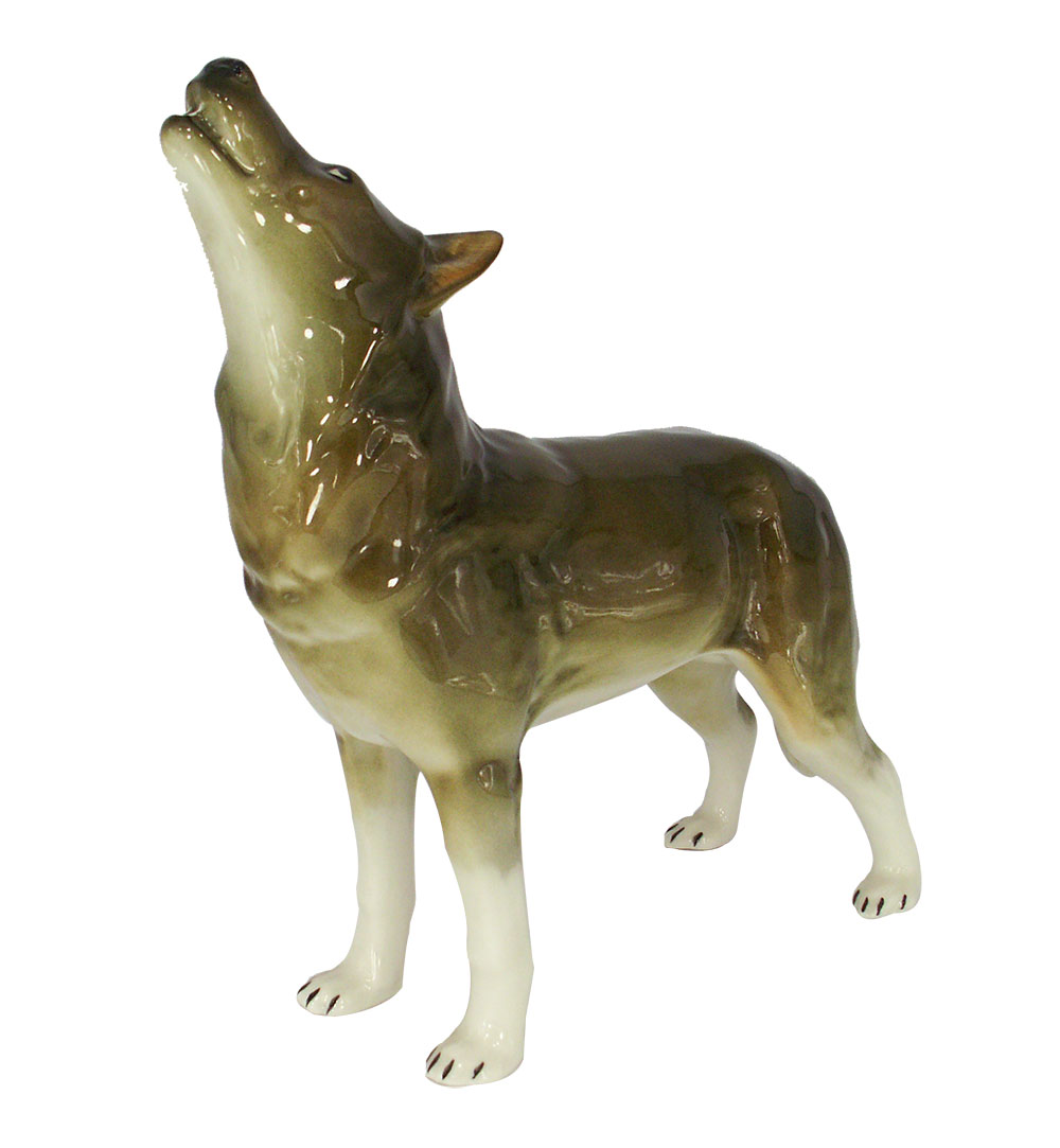 Wolf Standing Lomonosov Porcelain Figurine