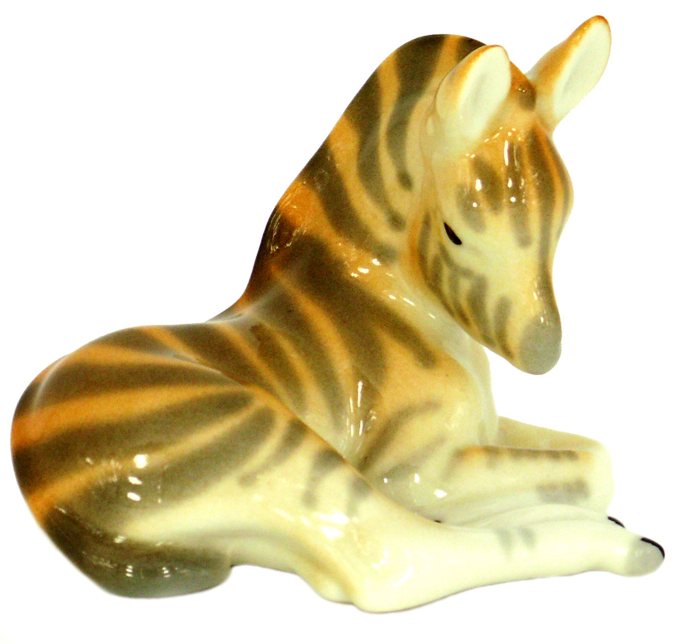 Zebra Sleeping Lomonosov Porcelain Figurine