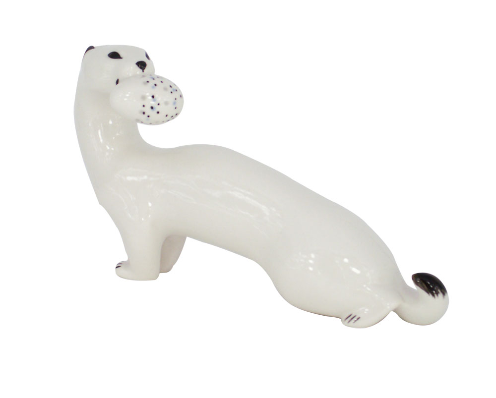Ermine with Egg White Lomonosov Porcelain Figurine  