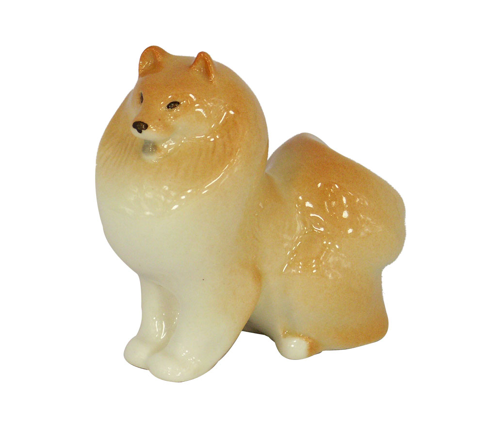 Pomeranian Dog Dwarf-Spitz Porcelain Figurine