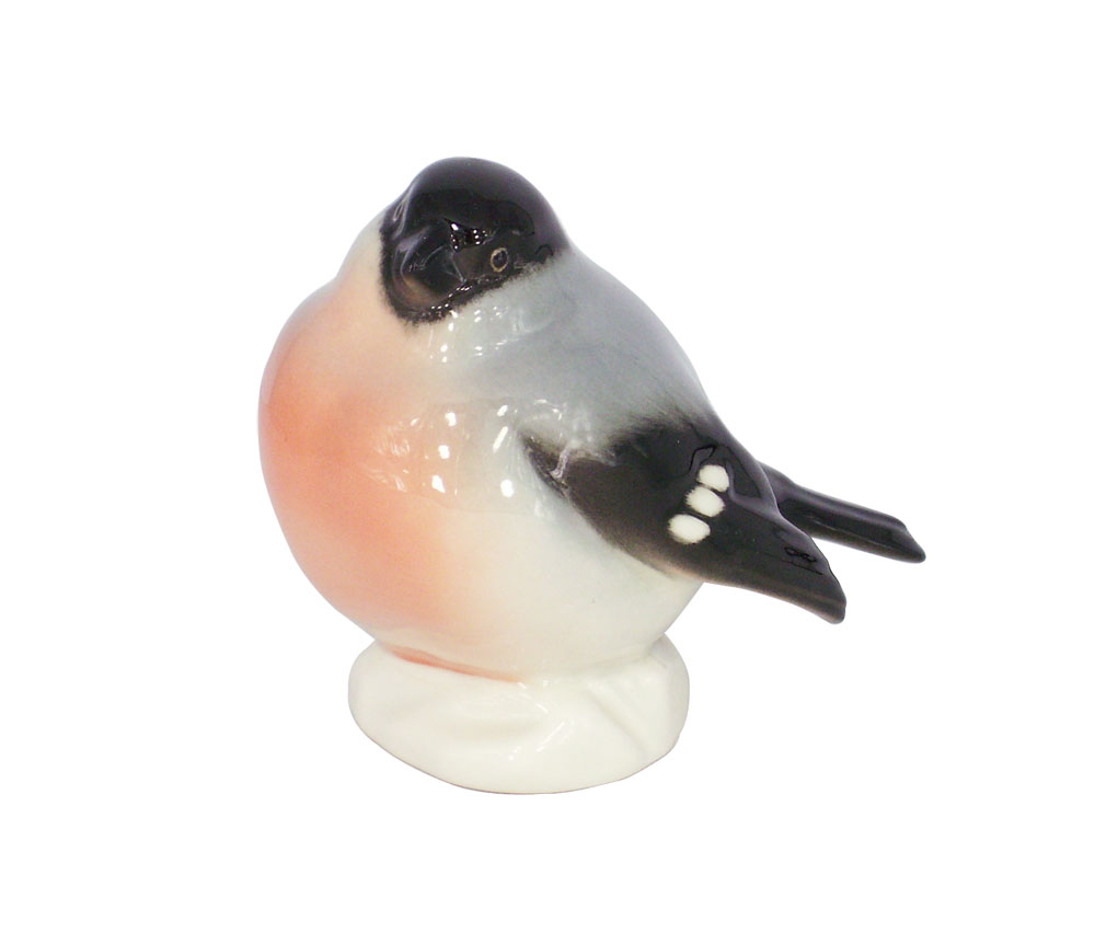 Winter Bullfinch Big Lomonosov Porcelain Figurine