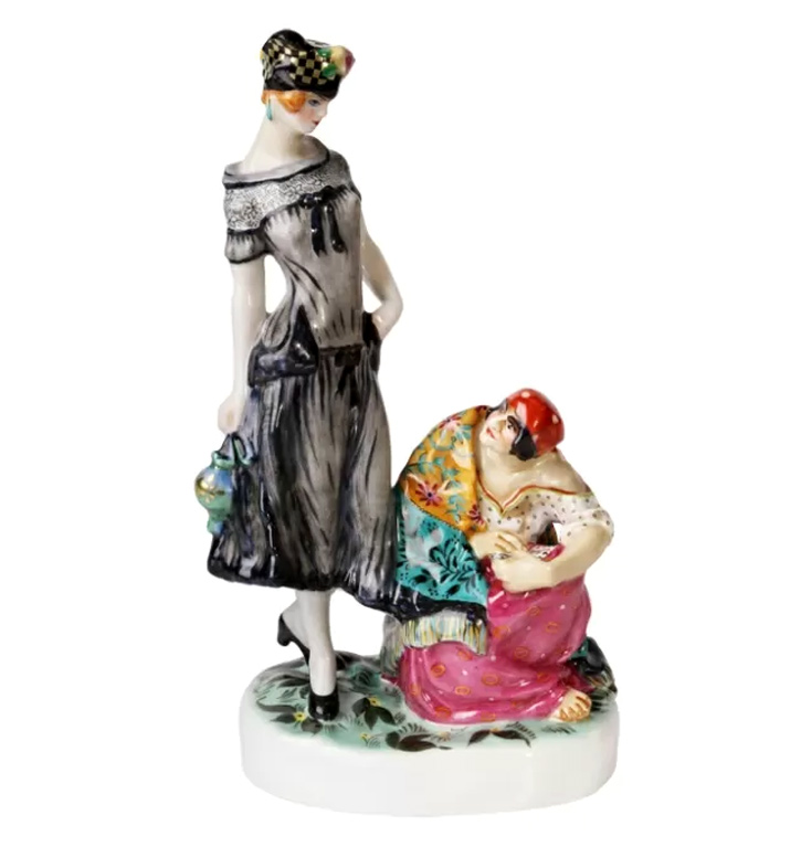 Fortuneteller Lomonosov Porcelain Figurine Soviet Propaganda