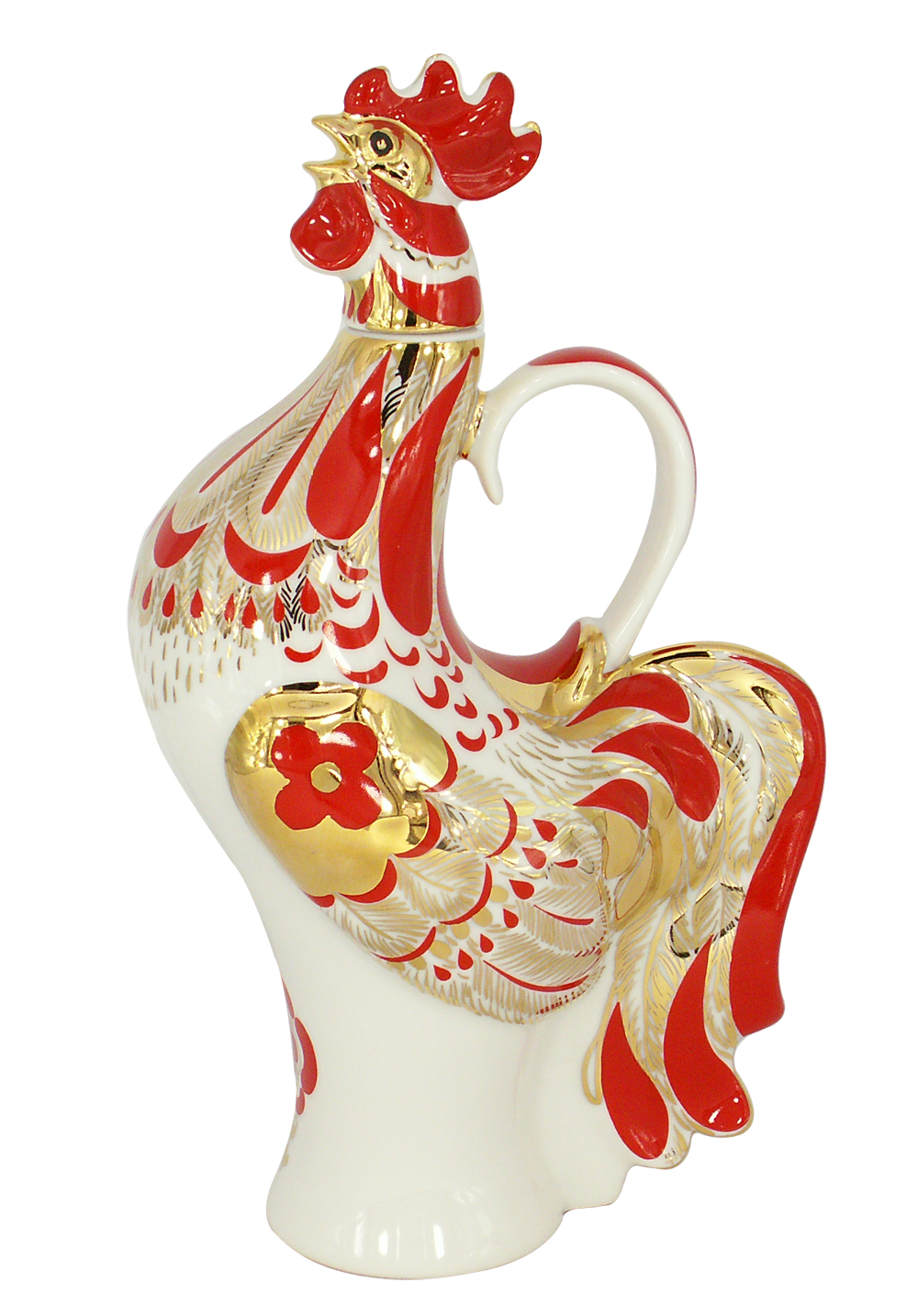 Lomonosov Porcelain Whiskey/Vodka Decanter Red Rooster 17 oz/500 ml
