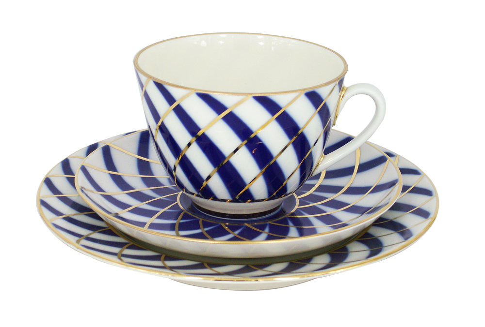 Lomonosov Porcelain Tea Cup Set 3pc Spring Todes 7.8 oz/230 ml
