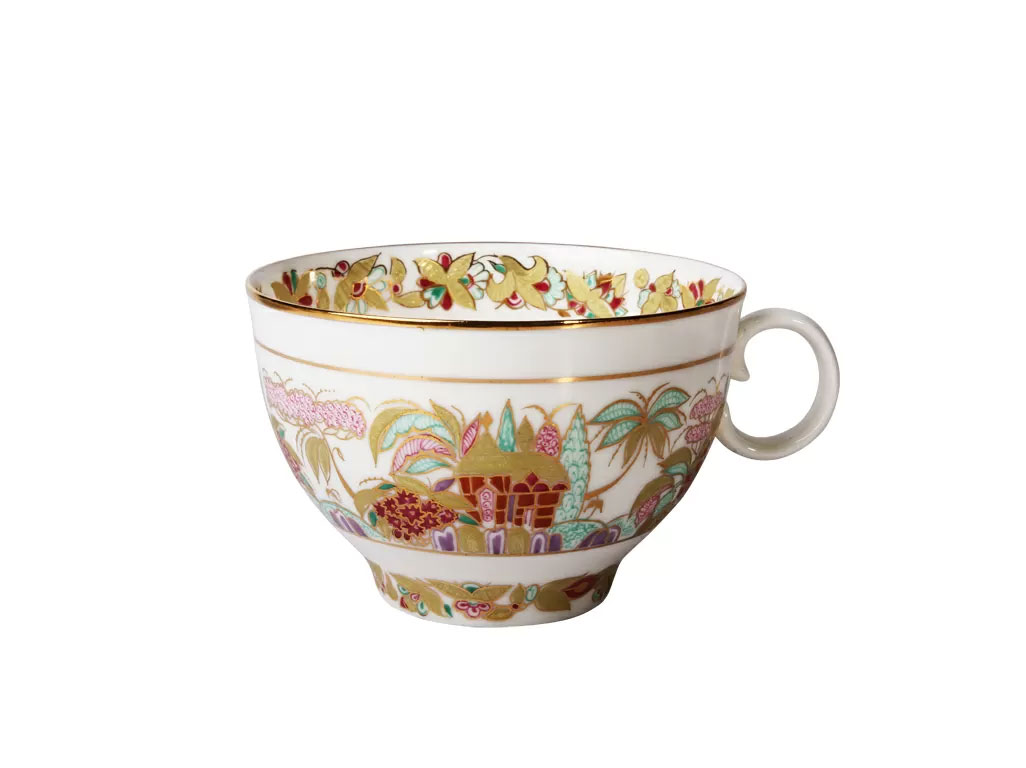 Lomonosov Porcelain Tea Cup and Saucer Apple Landscape Frieze 5.4 fl. oz/160 ml