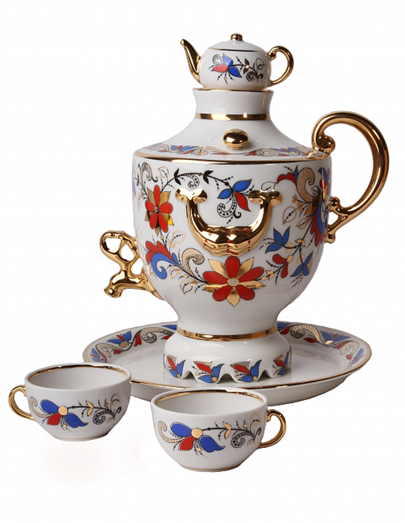 Lomonosov Porcelain Wine Decanter Set Samovar 30.4 oz/900 ml