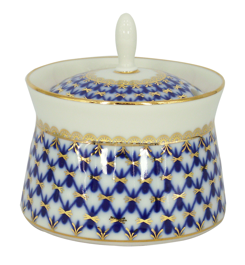 Lomonosov Porcelain Dressing Bowl Cobalt Net 6.8 fl.oz/200 ml