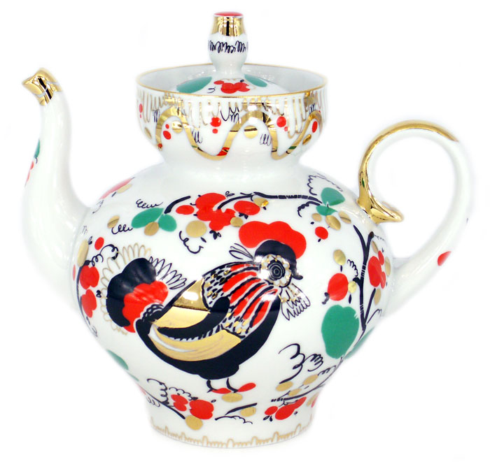 Lomonosov Porcelain Teapot Rooster Bud 11.8 oz/350 ml