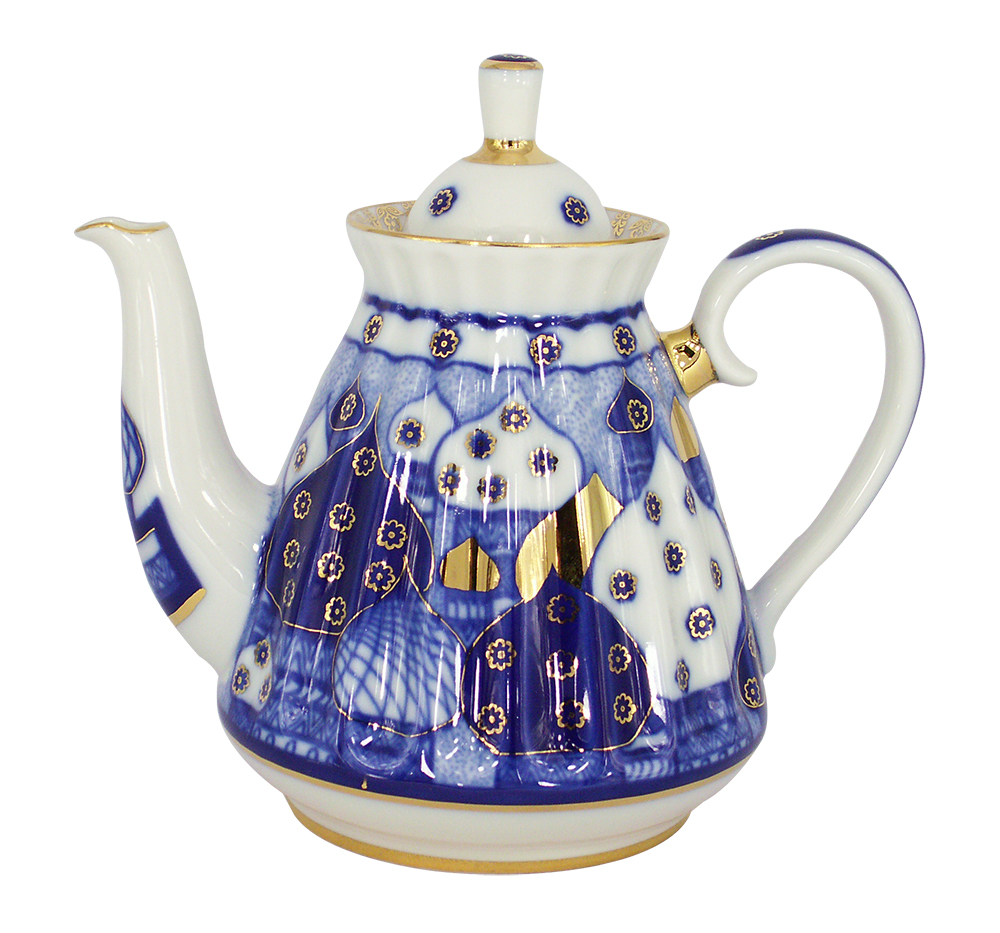 Lomonosov Porcelain Teapot Orthodox Church Bells 3.5 Cups 25 oz/750 ml 