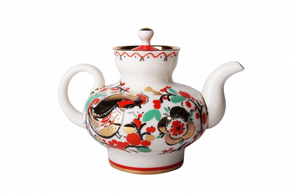 Lomonosov Porcelain Teapot Malysh Roosters 1 cup 8.5 oz/250 ml