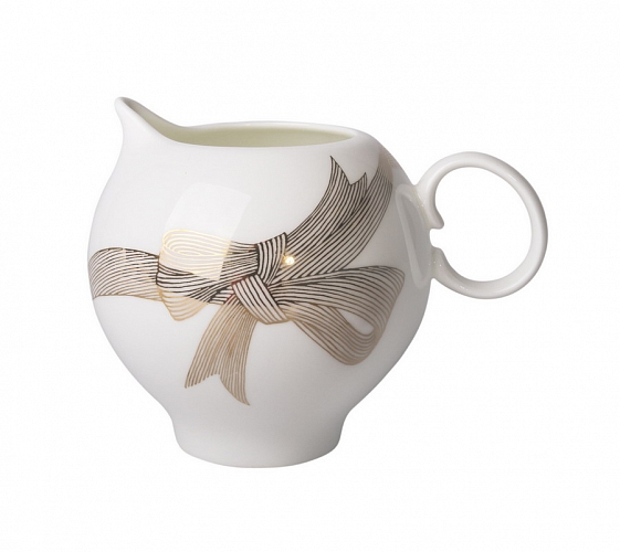Porcelain Bone China Creamer Apple Golden Bows 7.3 fl.oz/215 ml