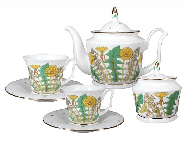 Bone China Porcelain Tea Set Service 6/14 Yulia Sunny Bouquet 