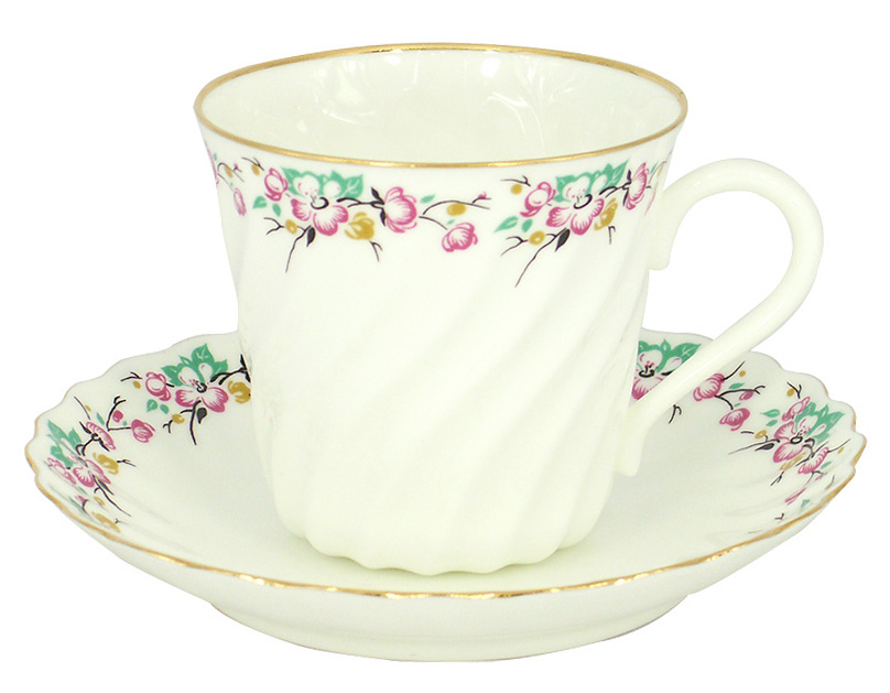 Bone China Twist Tea Cup and Saucer Spring 5.24 fl.oz/155ml