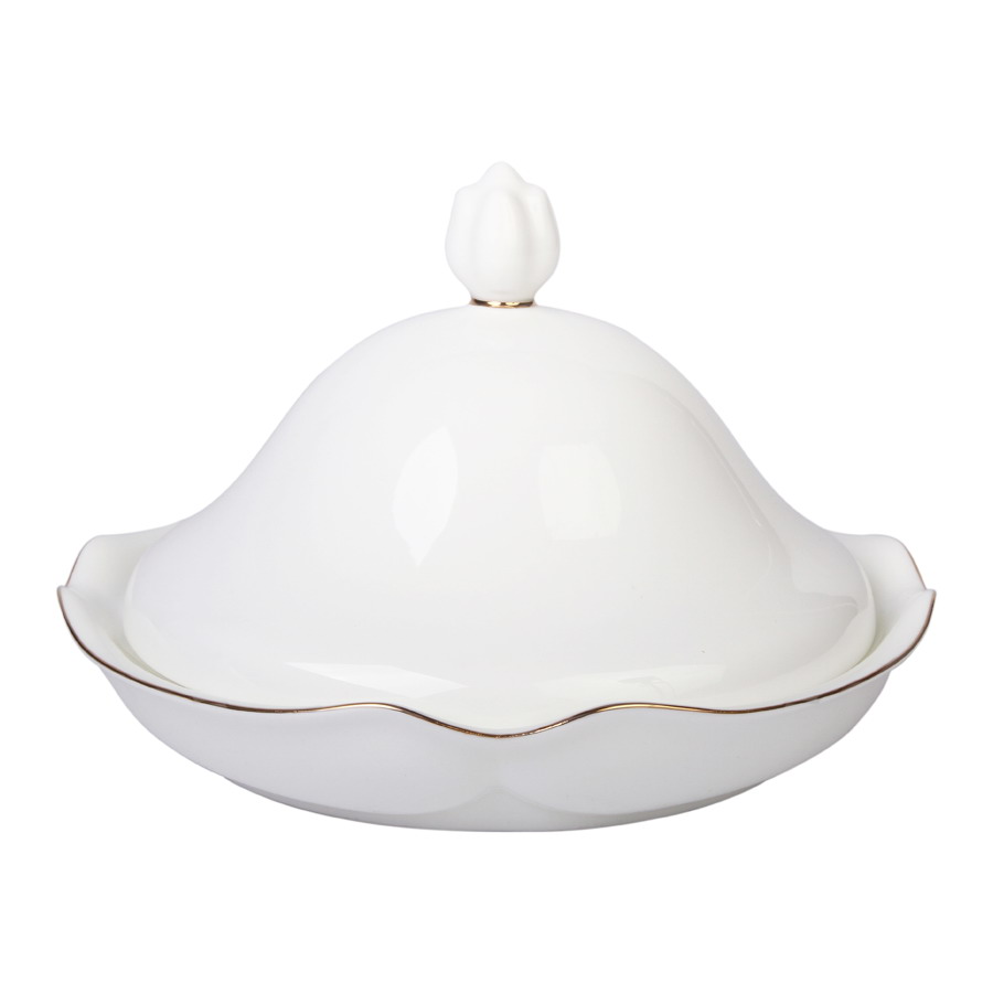 Butter Holder Dish Natasha Golden Ribbon Lomonosov Porcelain