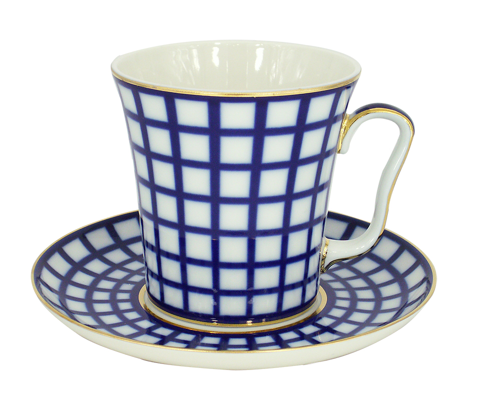Porcelain Mug and Saucer Leningradskii Cobalt Cell 12.2 fl.oz/360 ml