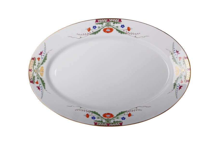Lomonosov Porcelain Oval Platter Moscow River 15.7"/400 mm