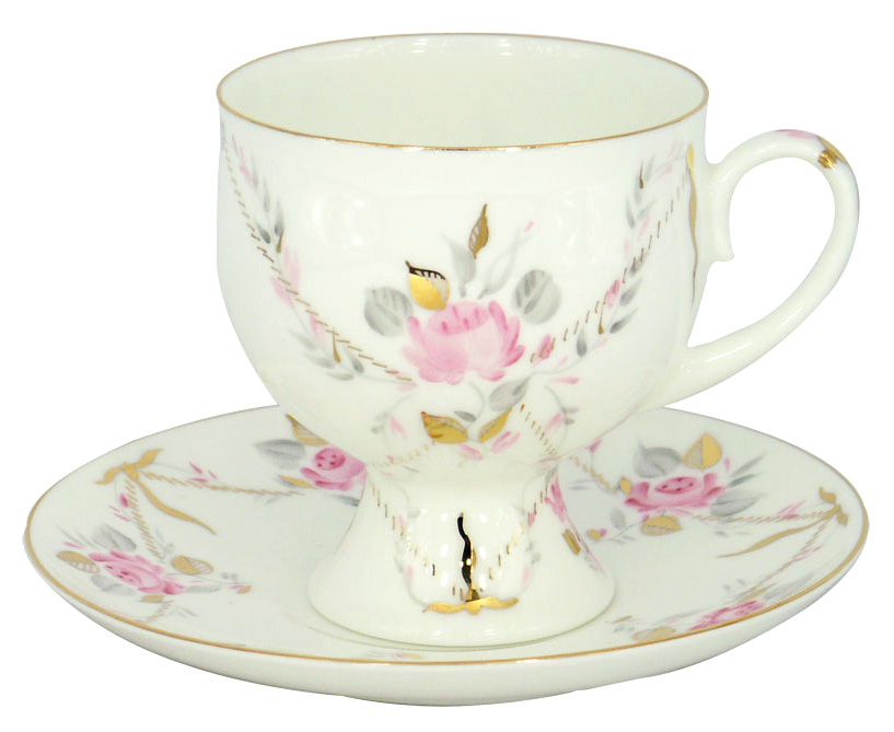 Bone China Coffee Set Cup and Saucer Galant 5.41 oz/160 ml 