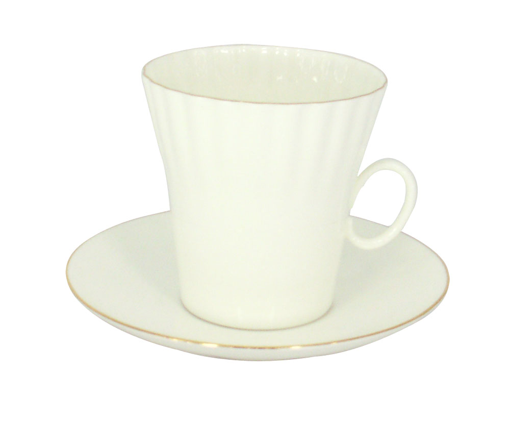 Lomonosov Porcelain Dandelion Coffee Cup Golden Edge 5.9 oz/175 ml