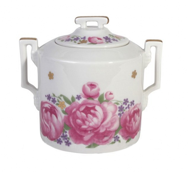 Lomonosov Porcelain Sugar Bowl Romantic Date 13.5 oz/400 ml