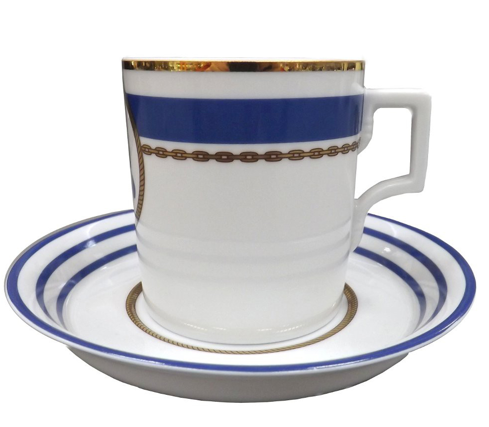 Lomonosov Porcelain Tea Set Navy Style 6/14