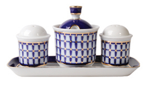 Salt Pepper Spice Set 4 pc Classic of Petersburg Lomonosov Porcelain