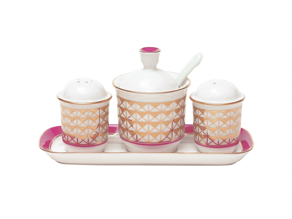 Salt Pepper Spice Set 4 pc Moscow River Lomonosov Porcelain