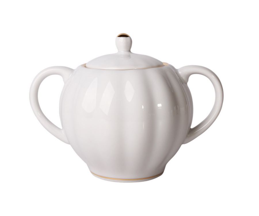 Lomonosov Porcelain Sugar Bowl Tulip Snow White15 oz/450 ml