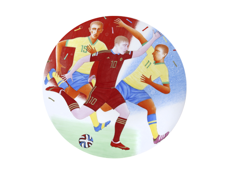 Decorative Wall Plate Summer Olympic Games Football 10.8"/275 mm Lomonosov Porcelain