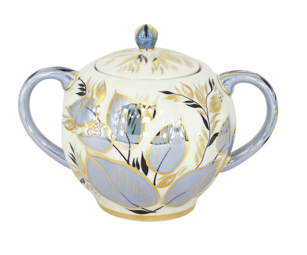 Lomonosov Porcelain Sugar Bowl Tulip Moonlight 15 oz/450 ml