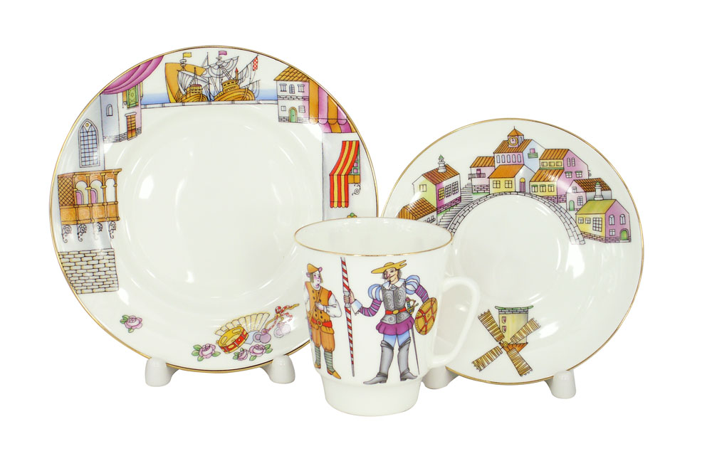 Lomonosov Porcelain Cup Set 3 pc May Ballet Don Quixote 5.6 oz/165 ml 