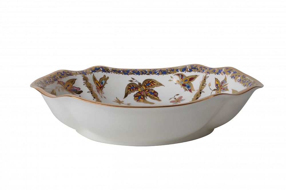 Porcelain Cake Cookie Biscuit Dish Fantastic Butterflies 