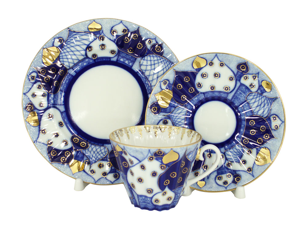 Lomonosov Porcelain Tea Cup Set 3 pc Radiant Church Bells 7.9 oz/235ml