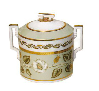 Lomonosov Porcelain Sugar Bowl Jade Background 13.5 oz/400 ml