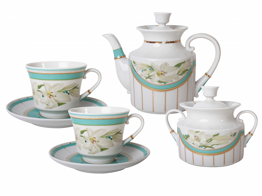 Lomonosov Porcelain Tea Set North Aurora 6/14