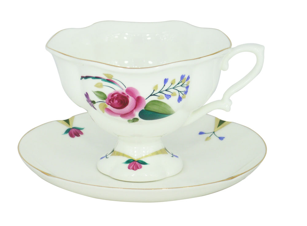 Bone China Natasha Tea Set Cup and Saucer Bride 2pc