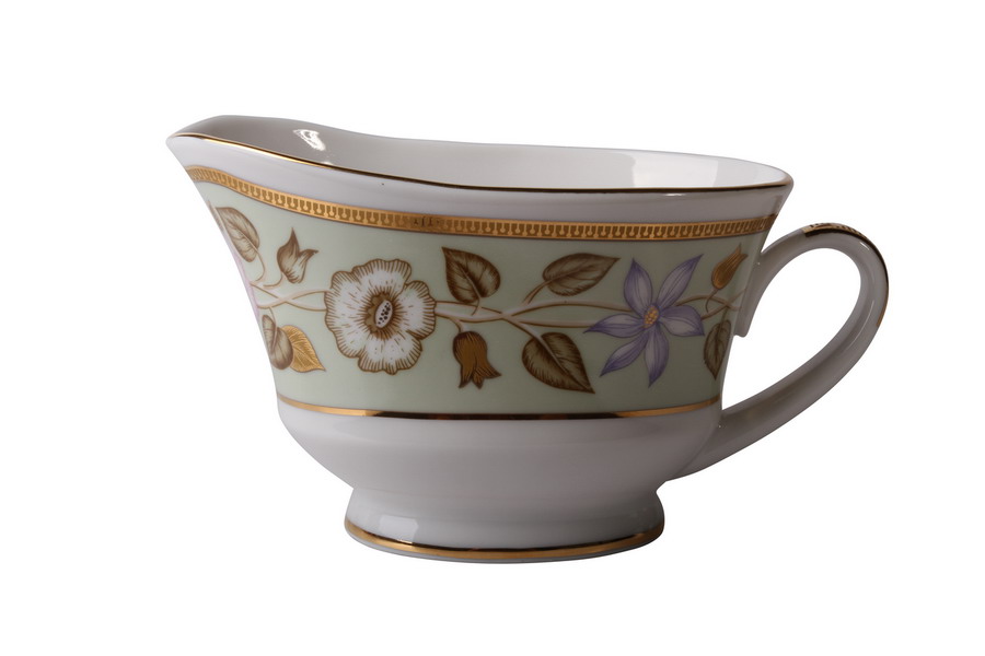 Lomonosov Porcelain Gravy Boat Jade Background 13.5 fl.oz/400 ml