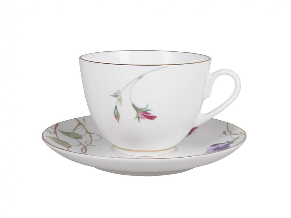 Lomonosov Porcelain Spring-2  Tea Set 2 pc Flowering Sweet Pea