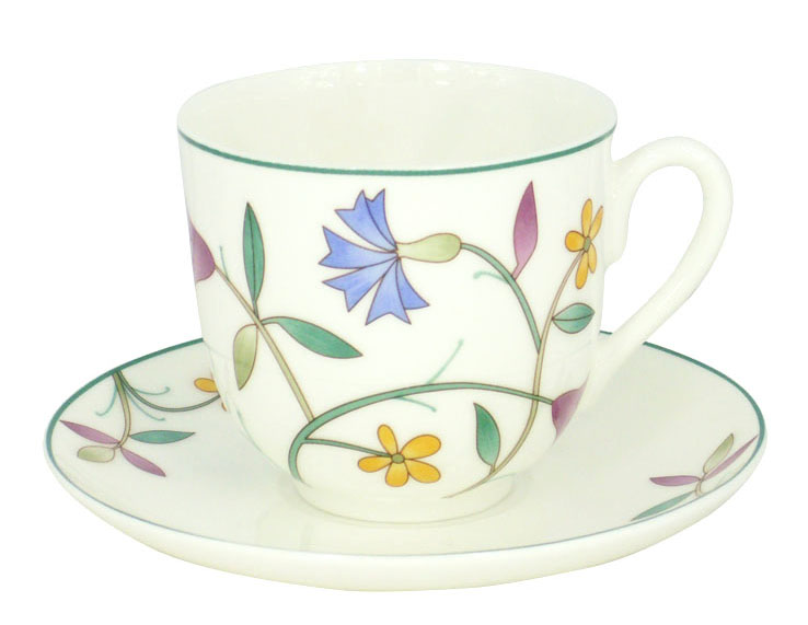 Lomonosov Bone China Cup and Saucer Colorful Summer 6 oz/180ml