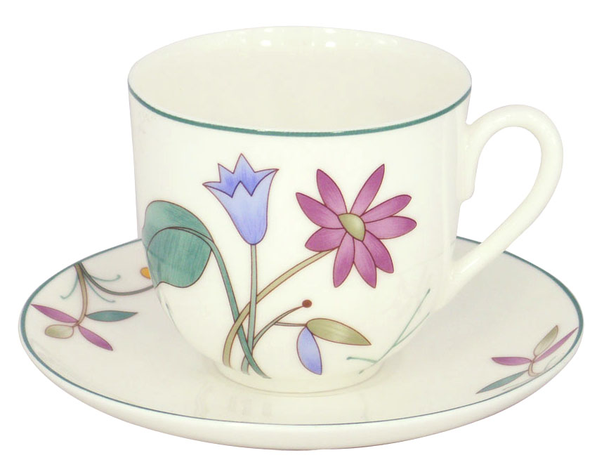 Lomonosov Bone China Cup and Saucer Meadow Flowers 6 oz/180ml