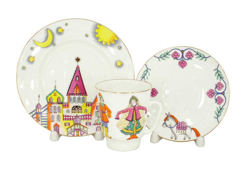 Bone China Cup and Saucer May Ballet Little Humpbacked Horse 5.6 fl.oz/165 ml 3 pc