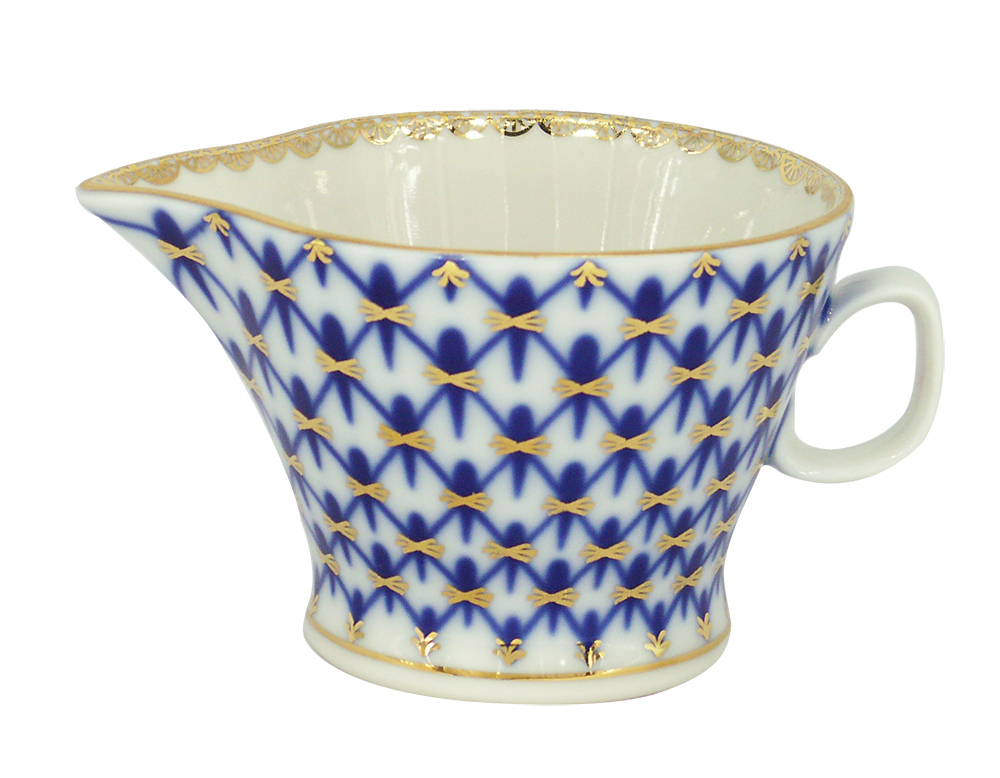 Lomonosov Porcelain Gravy Boat Cobalt Net 5.1 fl.oz/150 ml