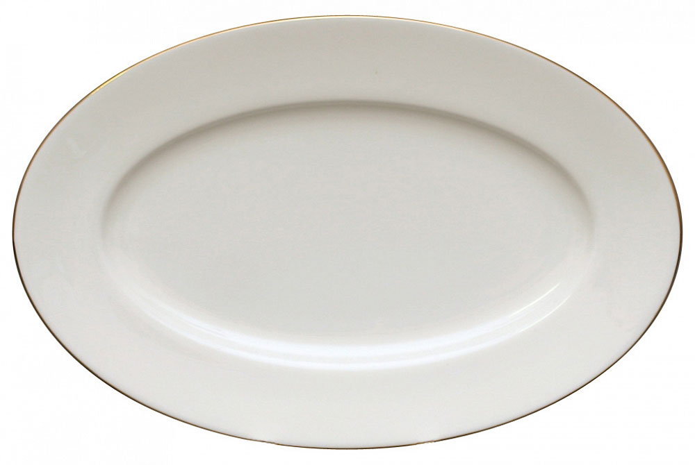 Lomonosov Porcelain Oval Platter Golden Ribbon 9.1"/230 mm
