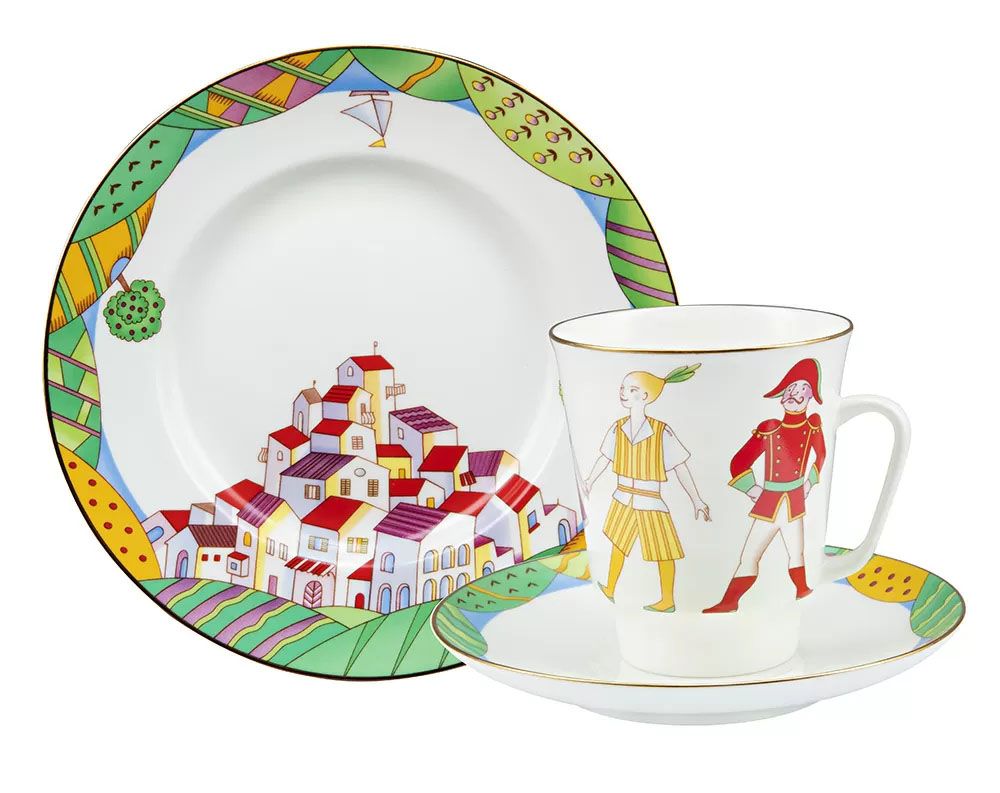 Bone China Cup and Saucer May Ballet Cipollino (Khachaturyan) 5.6 fl.oz/165 ml 3 pc