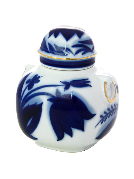 Lomonosov Porcelain Tea Caddy Ring Blue Bell 11.8 oz/350 ml