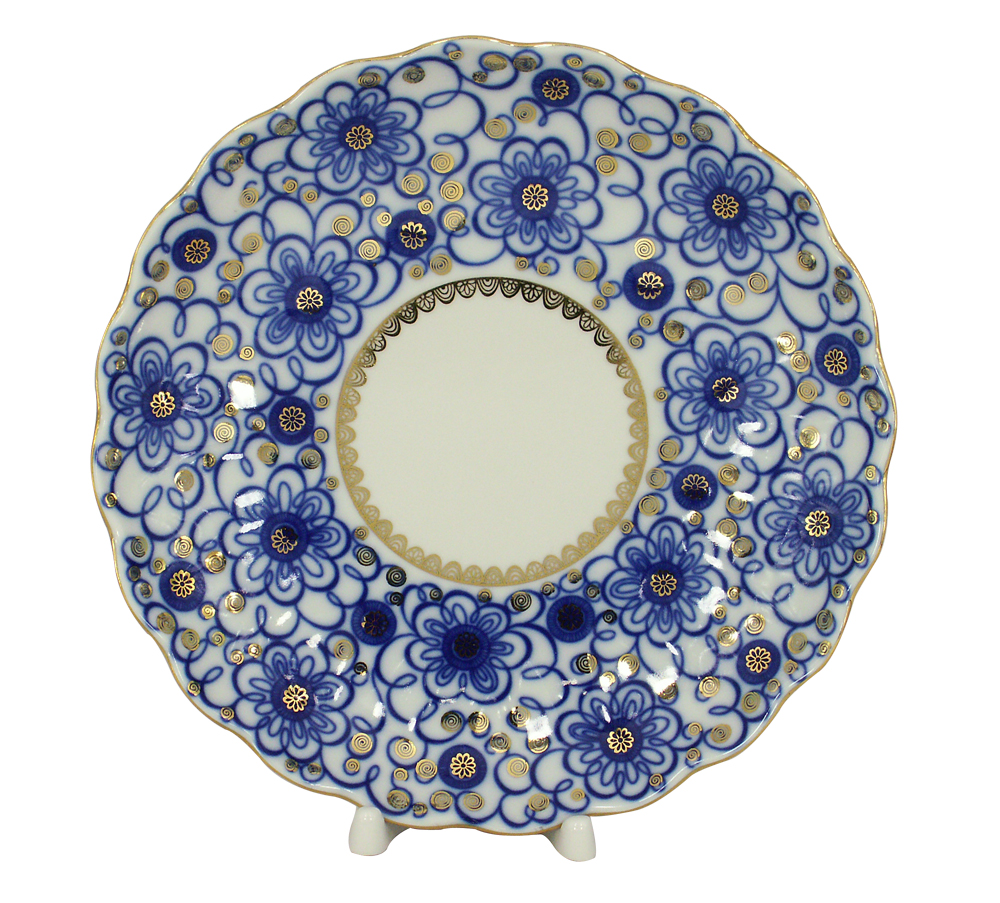 Porcelain Cake Cookie Biscuit Dish Tulip Bindweed