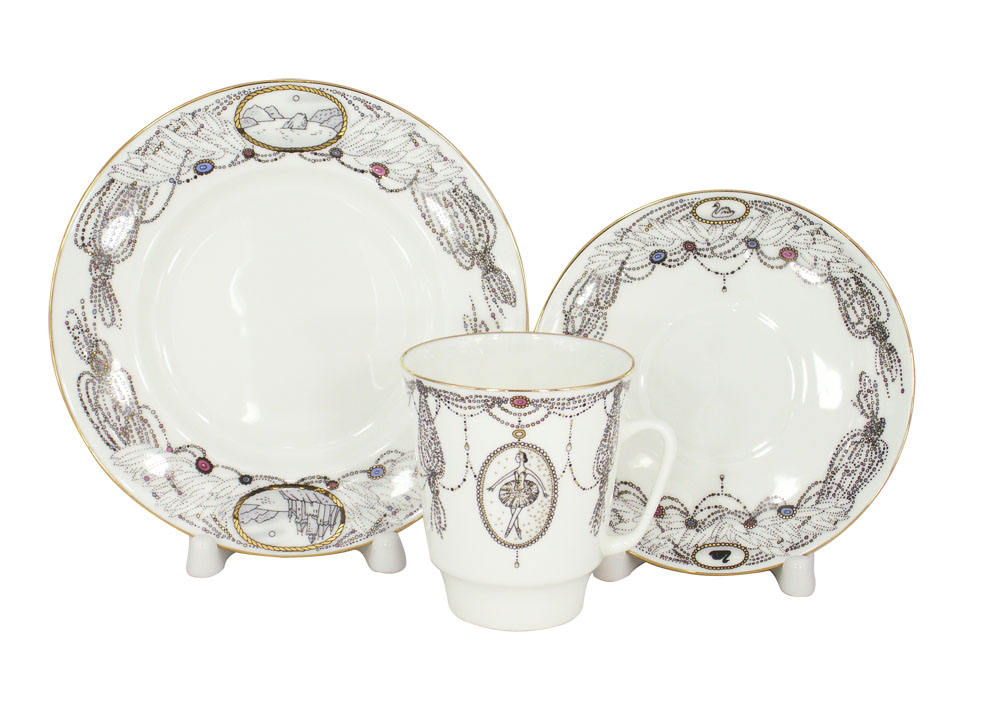 Bone China Cup and Saucer May Ballet Swan Lake 5.6 fl.oz/165 ml 3 pc