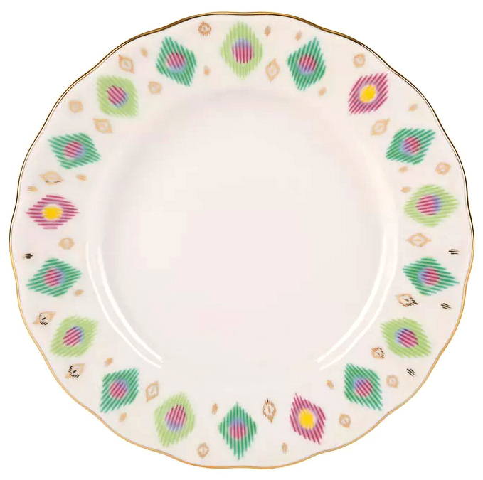 Lomonosov Porcelain Cake Dessert Plate Tulip Peacock's Feather 7"/180 mm